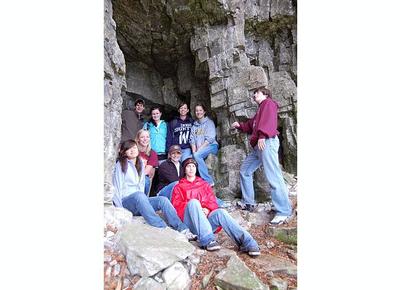 The Crew explores a cave