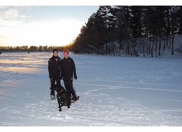 Snowshoe on Prairie Lake (with Leonard!)