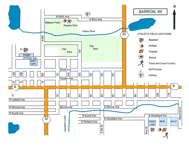 Map of Barron Athletic Fields - Photo Number 1