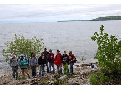 the Crew on the beach trying to stay dry