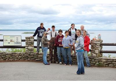 The Crew at the overlook of Lake Michigan